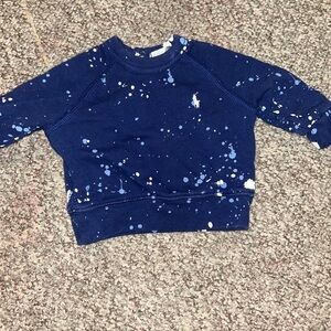 Polo by Ralph Lauren Blue and White Artistic Splatter Polo